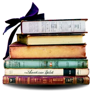 Vintage Books Stack Png 05252024 PNG image