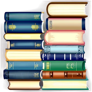 Vintage Books Stack Png Qhm PNG image