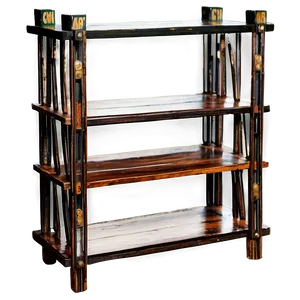 Vintage Bookshelf PNG 12
