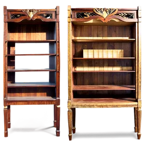 Vintage Bookshelf PNG Gfo78