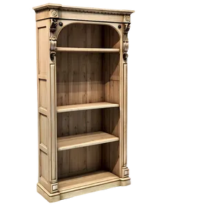Vintage Bookshelf PNG Wnp