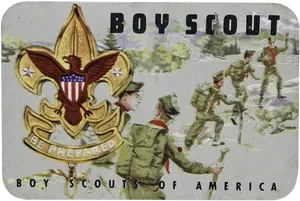 Vintage Boy Scout Card Illustration PNG image