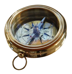 Vintage Brass Compass PNG