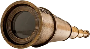 Vintage Brass Telescope PNG image