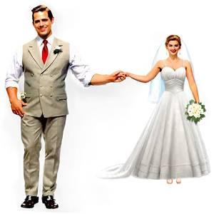 Vintage Bride And Groom Png 06262024 PNG image