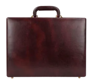 Vintage Brown Leather Briefcase PNG image