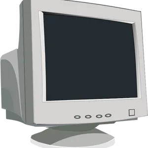 Vintage C R T Monitor3 D Model PNG image