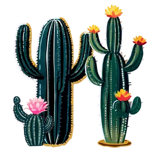 Vintage Cactus PNG Pch
