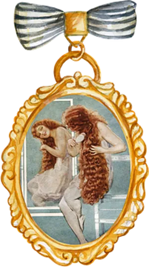 Vintage Cameo Pendant Art Nouveau