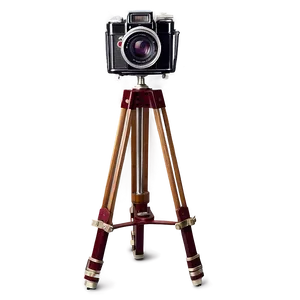 Vintage Camera On Tripod PNG 15