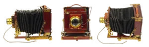 Vintage Camera Three Views PNG image