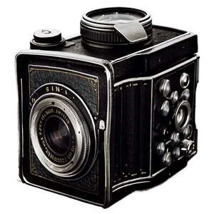Vintage Camera Top View PNG Qun PNG