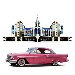 Vintage Car And Architecture PNG Mqv99 PNG