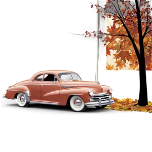 Vintage Car In Autumn Png Ncq PNG image