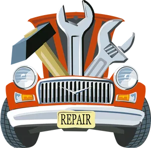 Vintage Car Repair Illustration PNG image