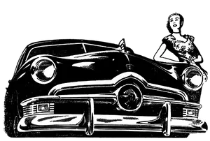 Vintage Carand Elegant Woman Illustration