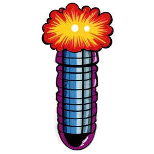 Vintage Cartoon Bomb Explosion PNG Bhc56 PNG
