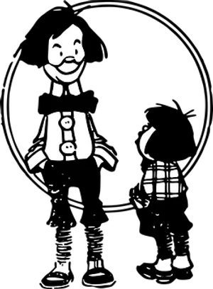 Vintage Cartoon Duck Blackand White