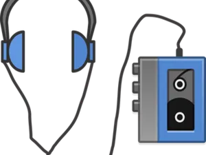 Vintage Cassette Playerand Headphones PNG