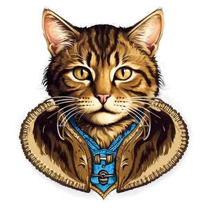 Vintage Cat Artwork Vector Png 06262024 PNG image