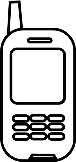 Vintage Cellphone Outline PNG