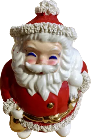 Vintage Ceramic Santa Claus Figurine PNG image