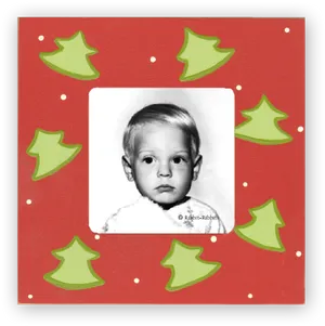 Vintage Child Photo Christmas Frame PNG image