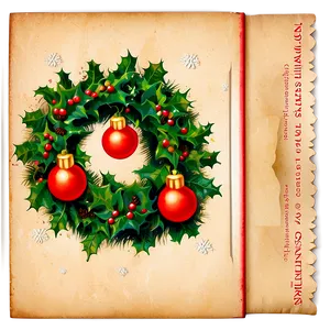 Vintage Christmas Card Png 77 PNG image