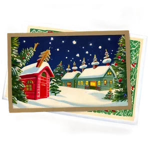 Vintage Christmas Card PNG Xdj PNG