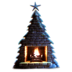 Vintage Christmas Fireplace Scene PNG 06262024 PNG