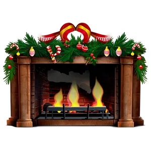 Vintage Christmas Fireplace Scene Png Hjr39 PNG image