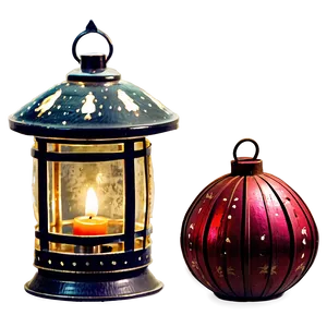 Vintage Christmas Lantern Png Jdn PNG image