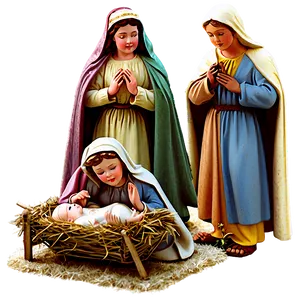 Vintage Christmas Nativity Scene Png Lbf8 PNG image