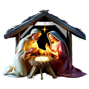 Vintage Christmas Nativity Scene Png Rpg PNG image