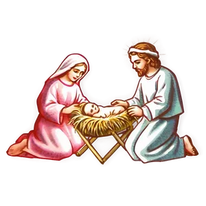 Vintage Christmas Nativity Scene Png Yqr PNG image