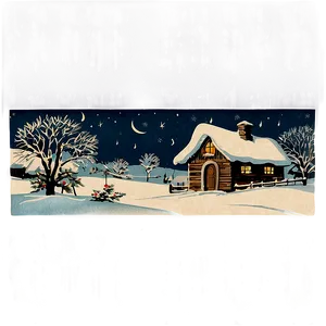 Vintage Christmas Scene PNG Wtg45 PNG