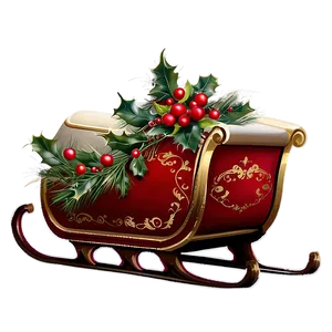 Vintage Christmas Sleigh Png 06292024 PNG image