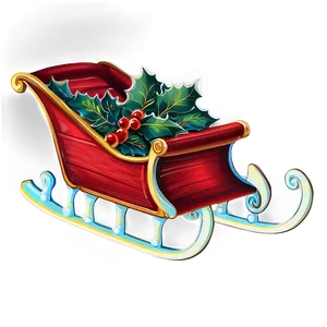 Vintage Christmas Sleigh Png 06292024 PNG image