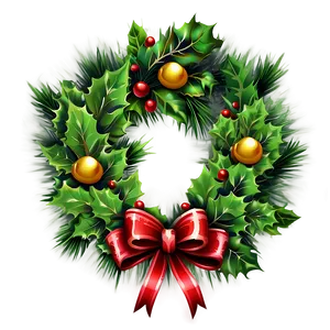 Vintage Christmas Wreath Png Yox41 PNG image