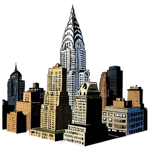 Vintage Chrysler Building Illustration PNG 06252024