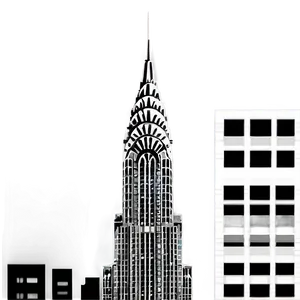 Vintage Chrysler Building Illustration Png Wny PNG image