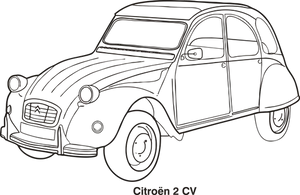 Vintage Citroen2 C V Outline