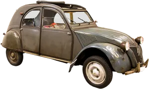 Vintage Citroen2 C Vwith Roof Rack PNG