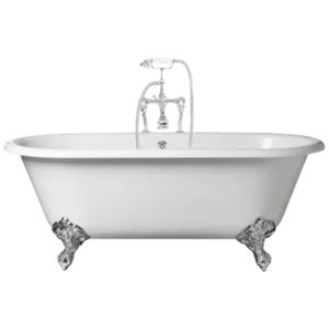 Vintage Clawfoot Bathtubwith Faucet PNG image