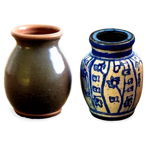 Vintage Clay Ink Pots PNG Are PNG
