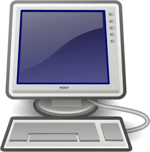 Vintage Computer Monitor Clipart PNG image