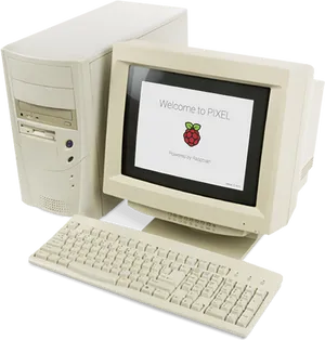 Vintage Computer Raspberry Pi Pixel O S PNG image