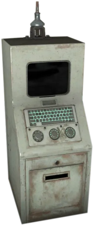 Vintage Computer Terminal3 D Model PNG image