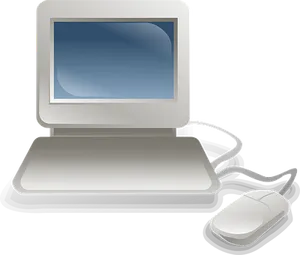 Vintage Computerand Mouse Vector PNG image