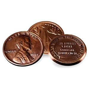 Vintage Copper Pennies Png 98 PNG image